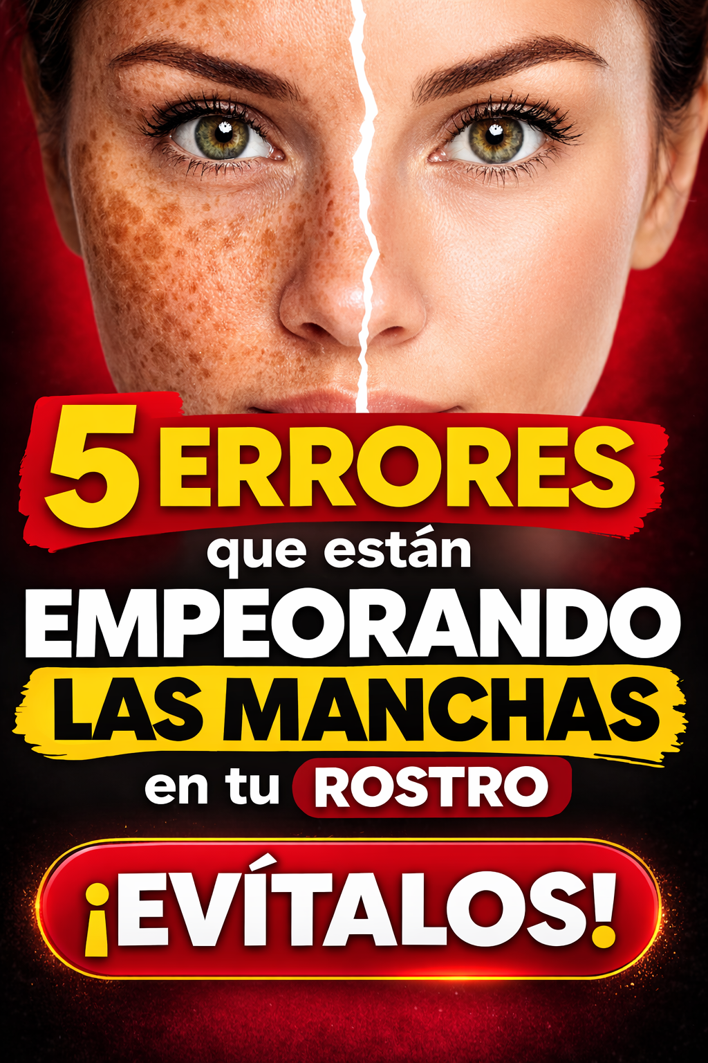 Infografía sobre 5 errores comunes que empeoran las manchas marrones en la cara y cómo evitarlos para mejorar la hiperpigmentación facial